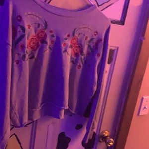 Grey long sleeve CROP TOP